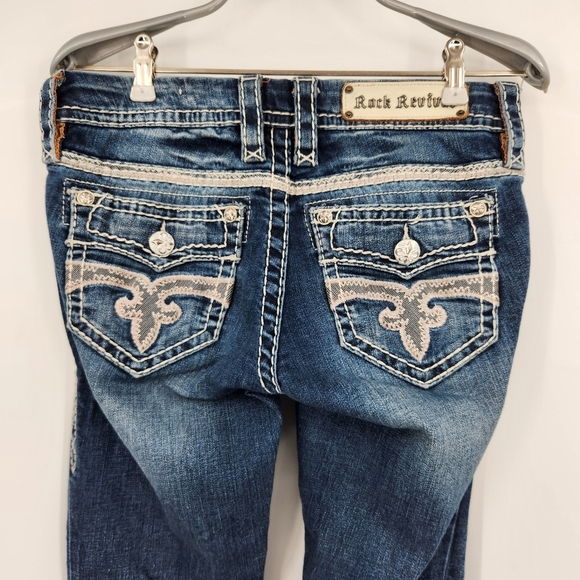 Rock Revival Hana Skinny Jean Womens Size 27 Embellished Embroidered Bling - Picture 5 of 10